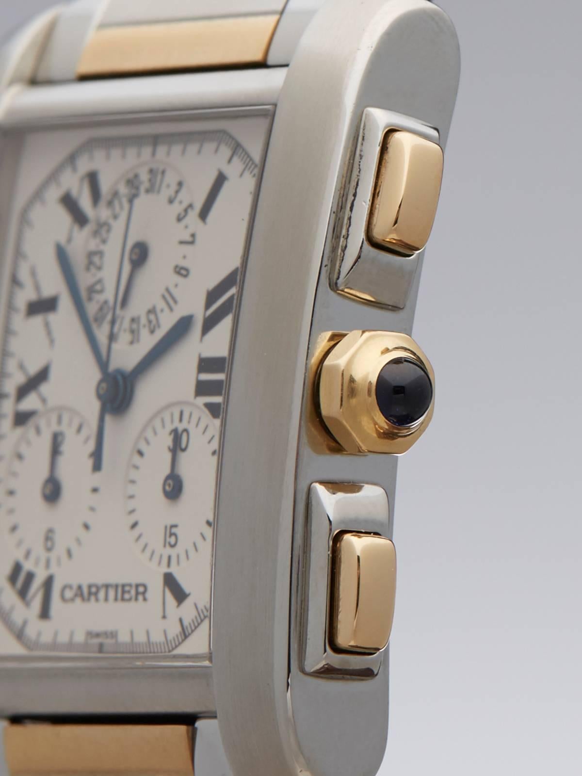 Cartier Yellow Gold Stainless Steel Quartz Wristwatch In New Condition In Bishop's Stortford, Hertfordshire