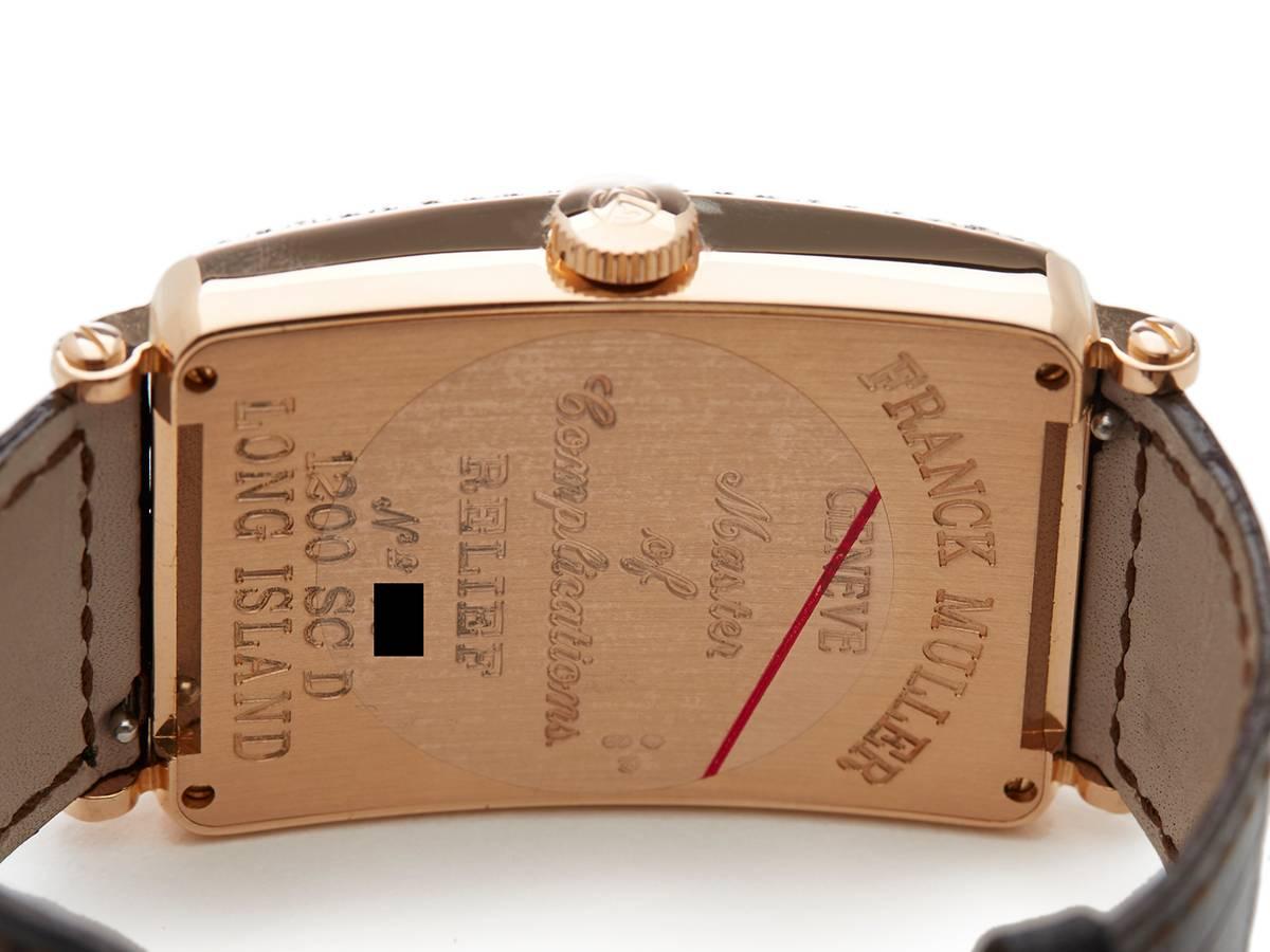 Franck Muller Rose Gold Long Island Relief Original Diamond Automatic Wristwatch 3