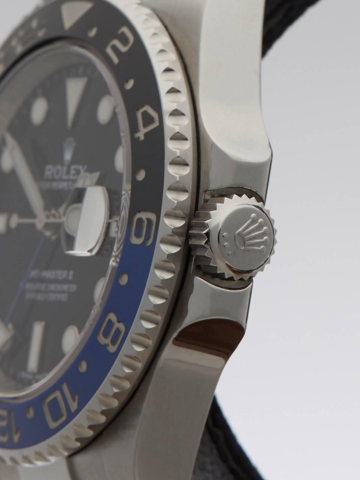 Men's Rolex Stainless Steel GMT-Master II Day-Night Batman Automatic Wristwatch