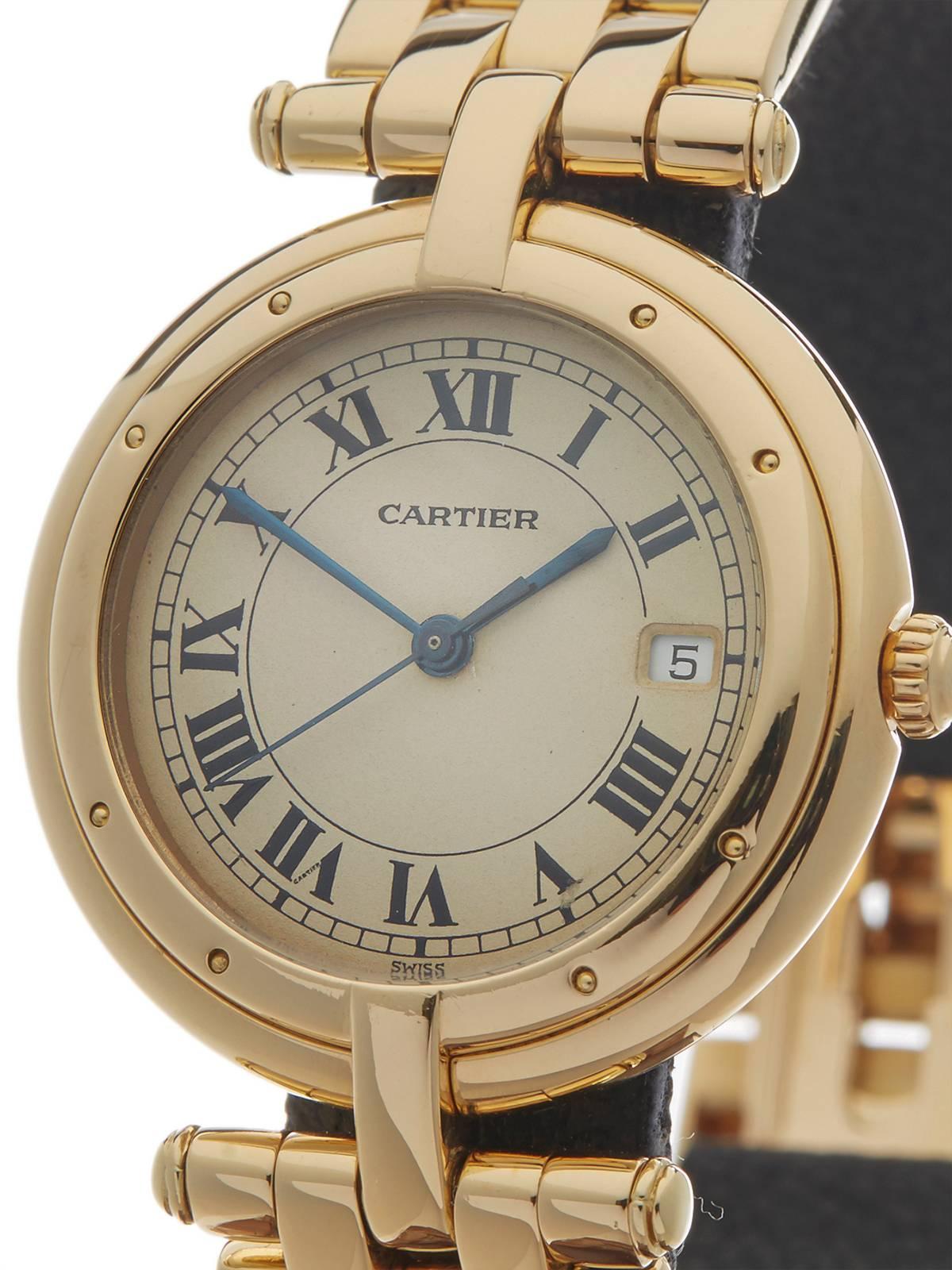 Cartier Yellow Gold Santos Ronde Quartz Wristwatch 883964  In New Condition In Bishop's Stortford, Hertfordshire