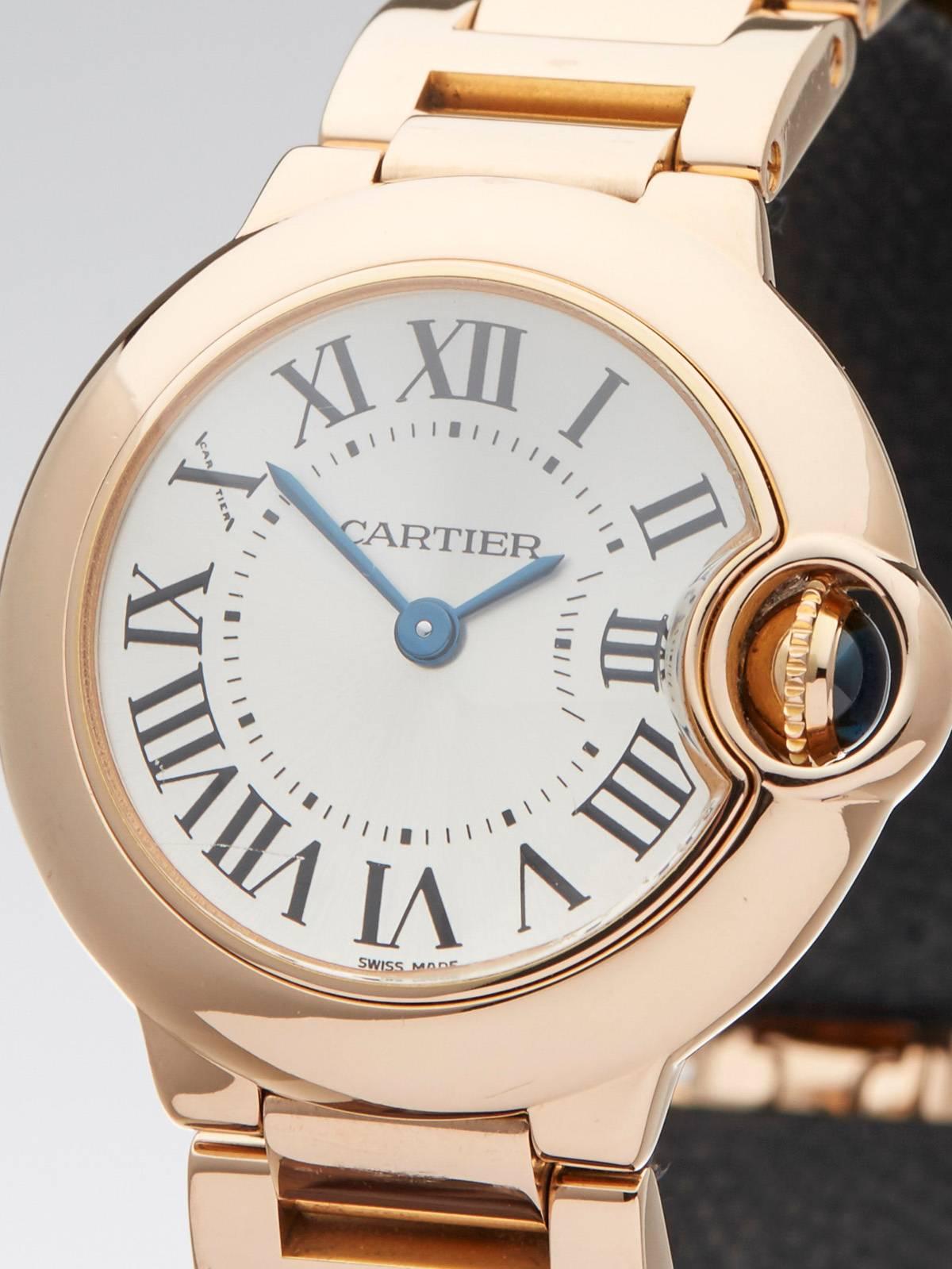 Women's Cartier Ladies Rose Gold Ballon Bleu Quartz Wristwatch W3338