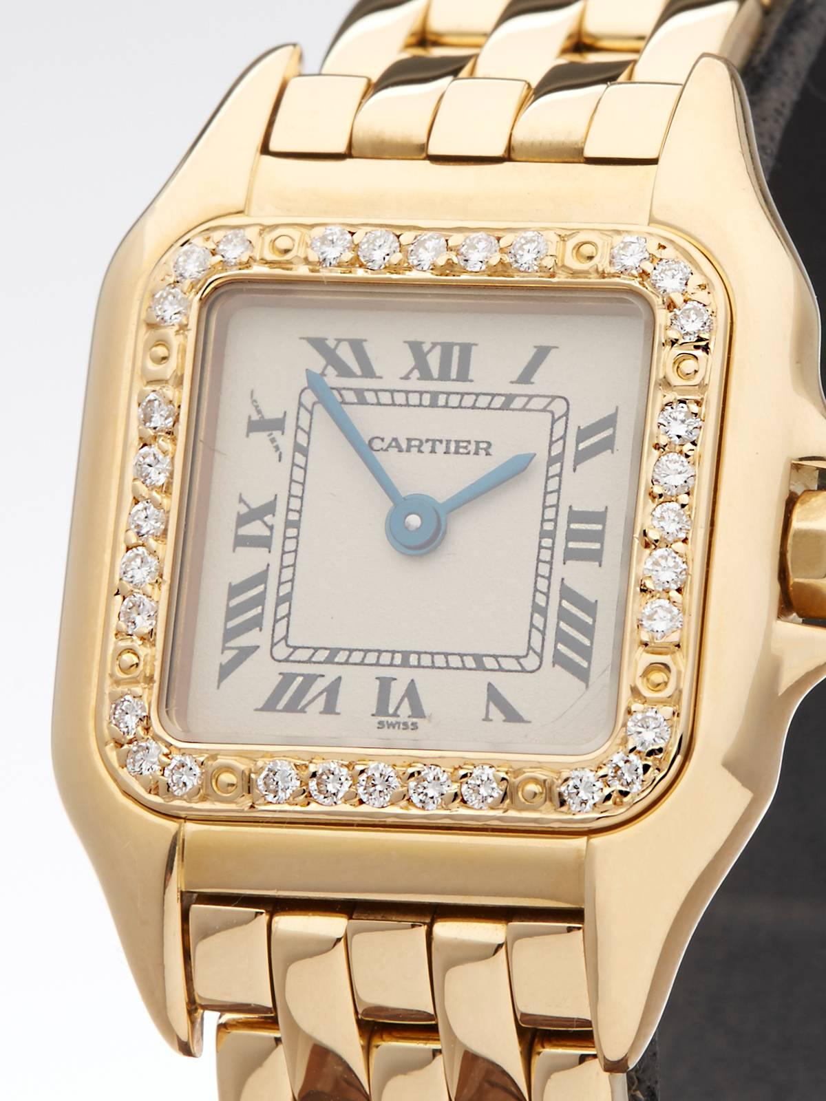 Cartier Ladies Yellow Gold Diamond Panthere Quartz Wristwatch In New Condition In Bishop's Stortford, Hertfordshire