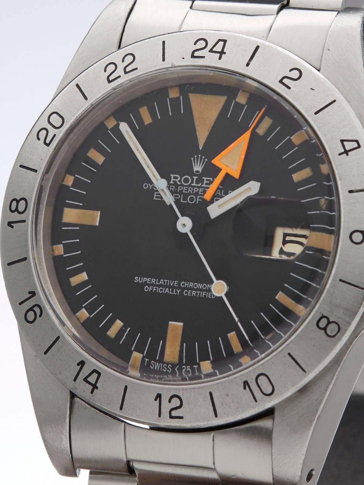 Men's Rolex Stainless Steel Explorer II steve mcqueen Automatic Wristwatch