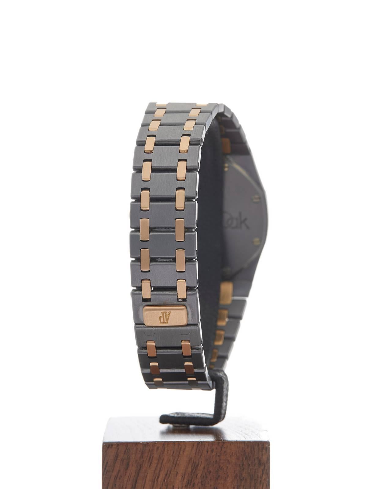Women's or Men's Audemars Piguet Tantalum Rose Gold Royal Oak Automatic Wristwatch