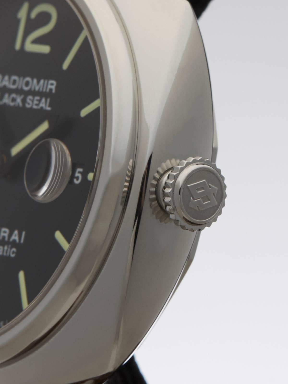 Men's Panerai Stainless Steel Radiomir Black Seal Automatic Wristwatch PAM00287 