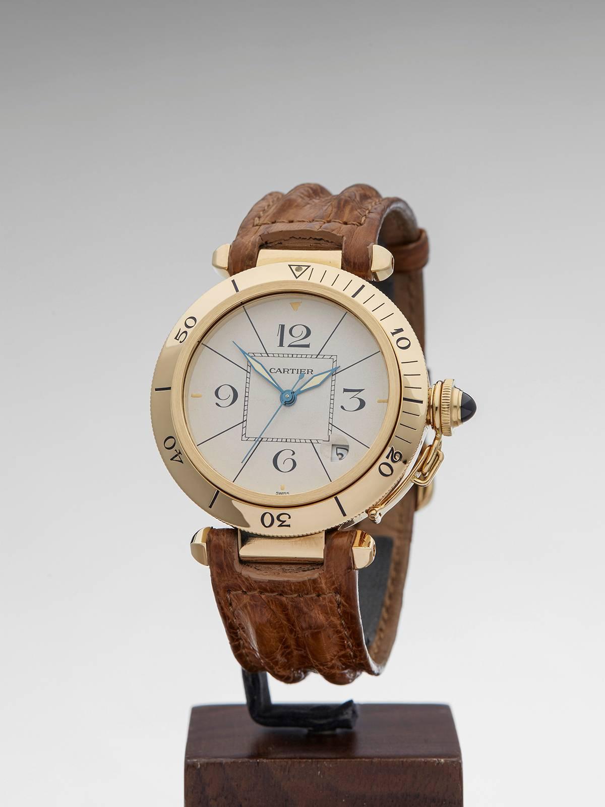 Women's or Men's Cartier Yellow Gold Pasha de Cartier Automatic Wristwatch W3004856 