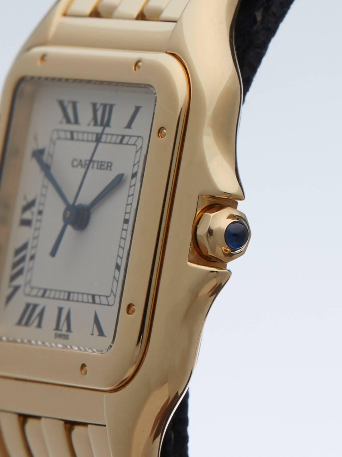 Cartier Ladies Yellow Gold Panthere Quartz Wristwatch Ref W25014B9  In New Condition In Bishop's Stortford, Hertfordshire