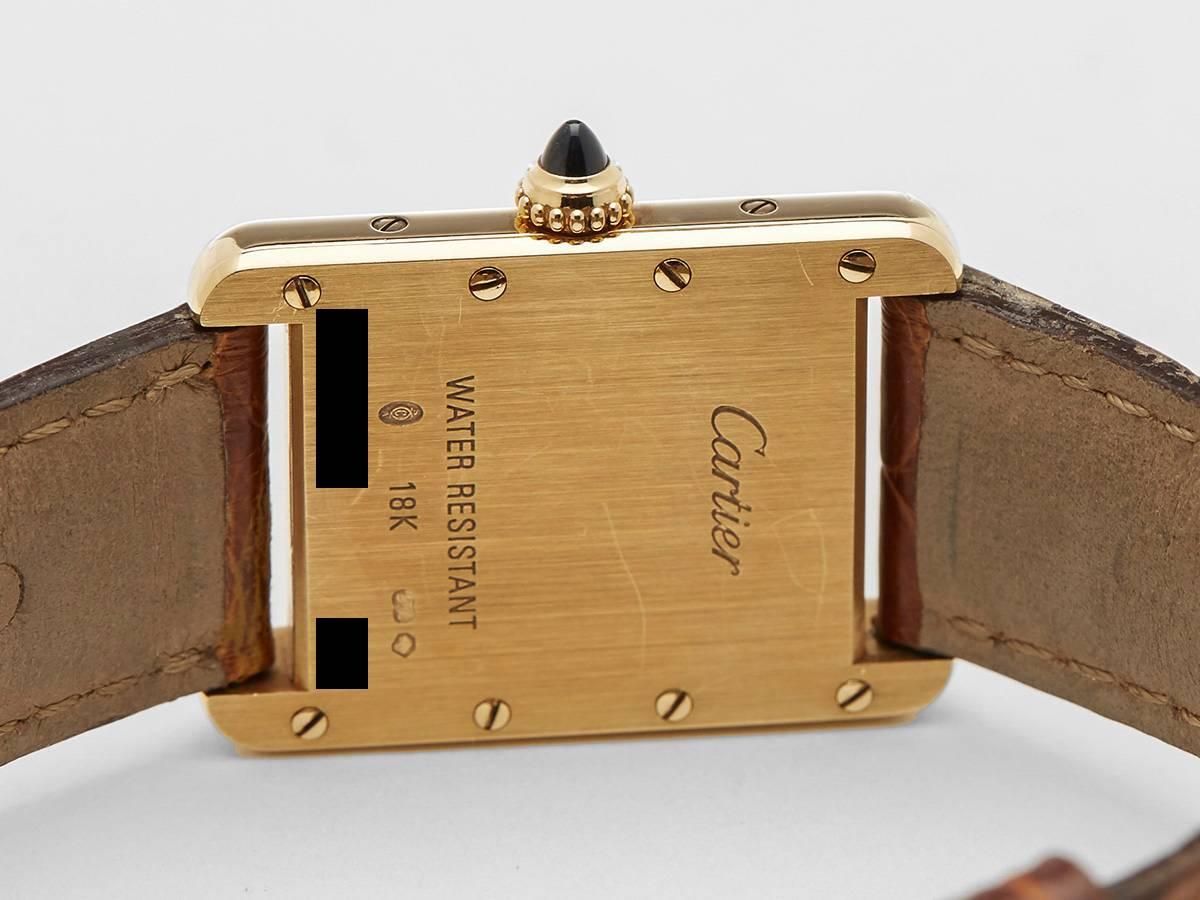 Cartier yellow gold Tank 2442 Quartz Wristwatch 3
