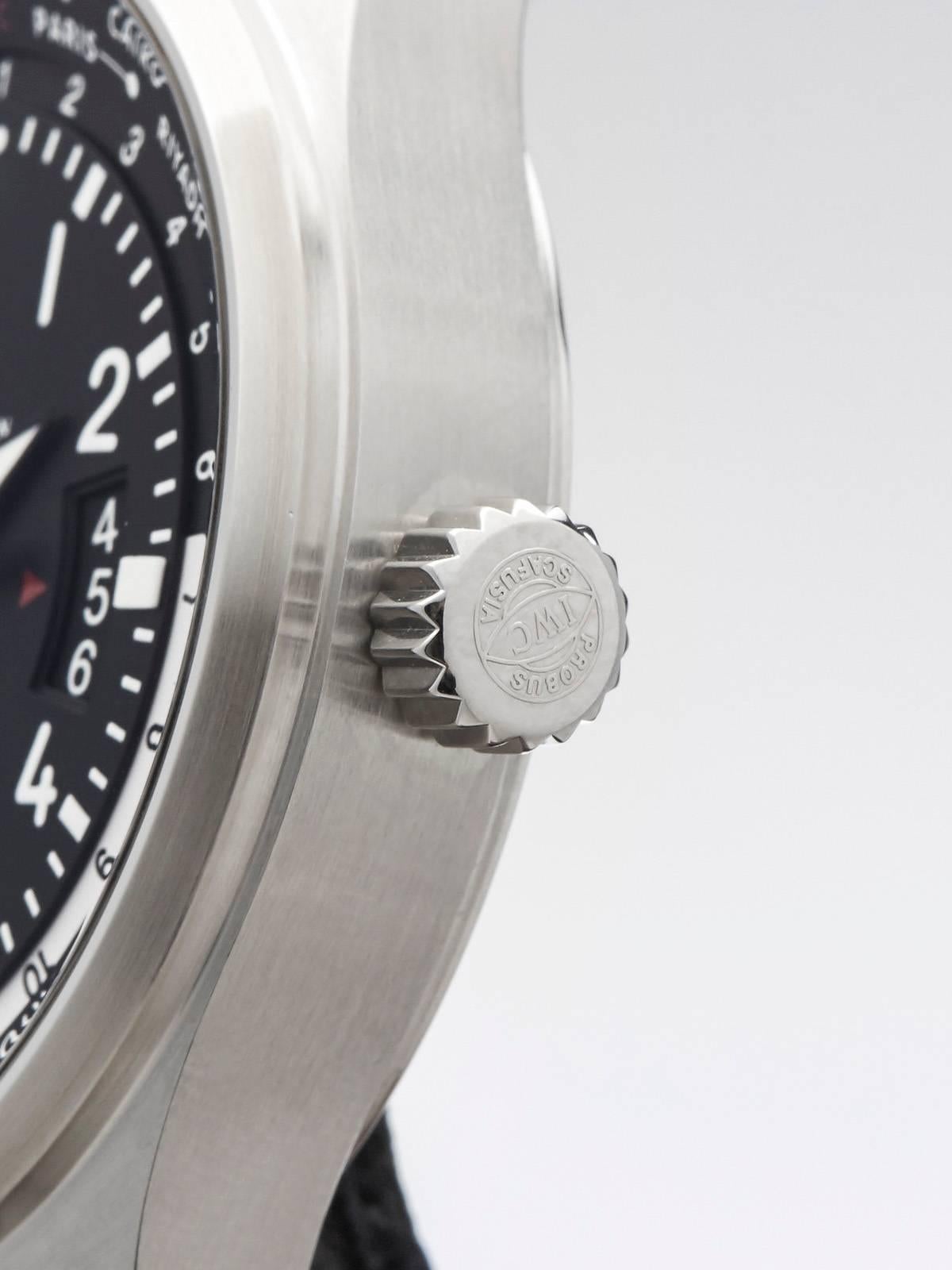 Men's IWC Stainless Steel Pilot's WorldTimer Automatic Wristwatch