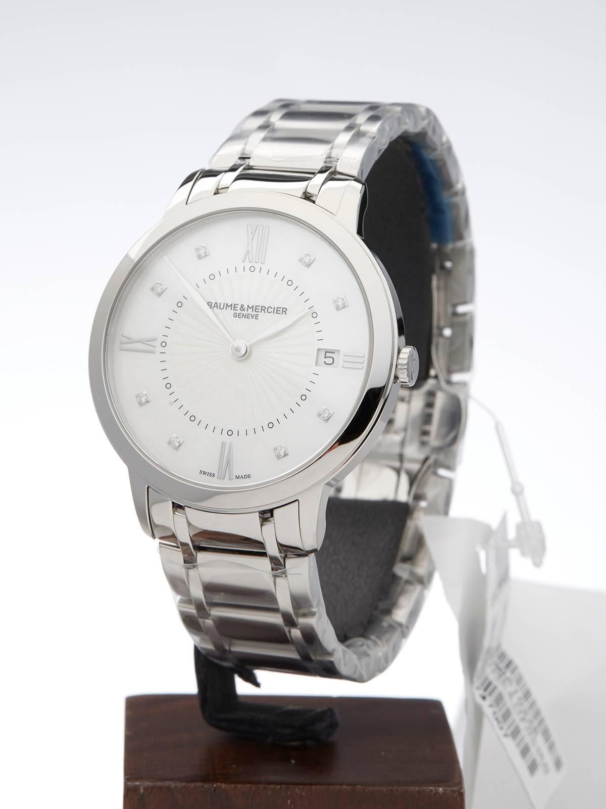 Baume & Mercier Ladies Stainless Steel Classima Automatic Wristwatch  In New Condition In Bishop's Stortford, Hertfordshire
