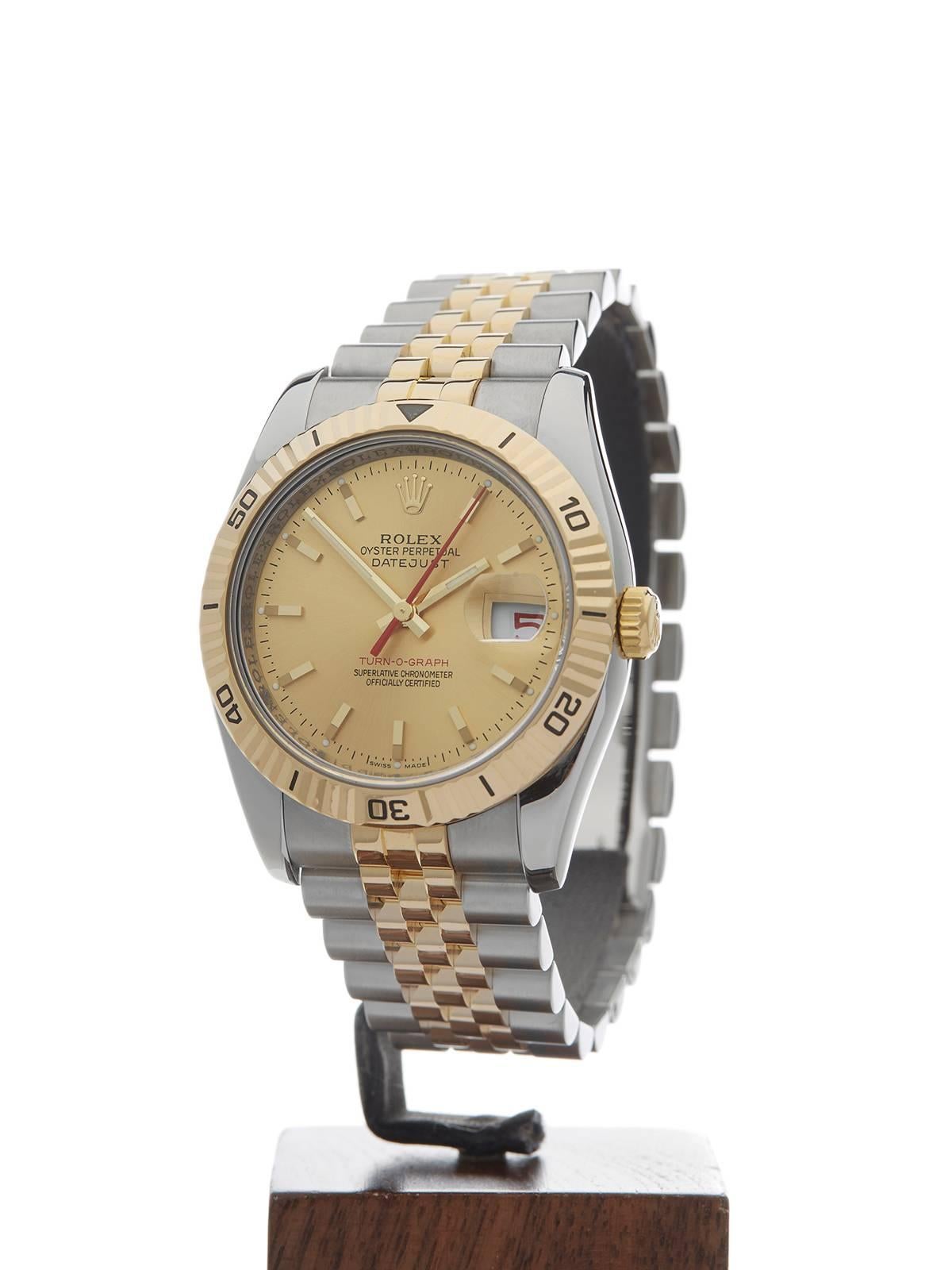 Ref: W3432
Model: 116263
Serial: F81****
Condition: 9 - Excellent condition
Age: 27th September 2005
Case Diameter: 36 mm
Case Size: 36mm
Box and Papers: Box, Manuals and Guarantee
Movement: Automatic
Case: Stainless Steel/18k Yellow Gold
Dial: