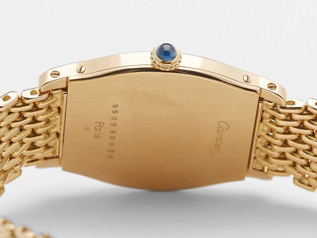 Cartier Paris Ladies Yellow Gold Tortue Mechanical Wristwatch 4