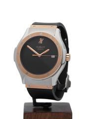 Hublot Rose Gold Stainless Steel Classic Fusion Quartz Wristwatch
