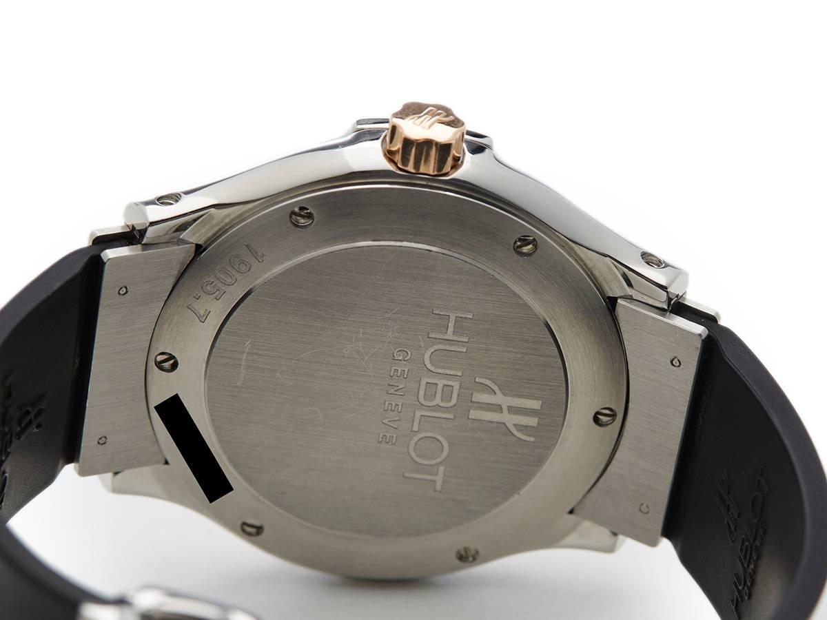  Hublot Rose Gold Stainless Steel Classic Fusion Quartz Wristwatch 1