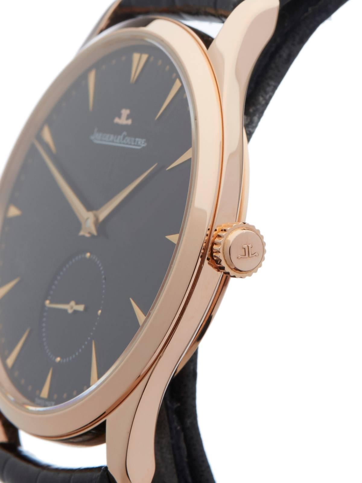Men's  Jaeger-LeCoultre Rose Gold Master Grande Ultra Thin Automatic Wristwatch 