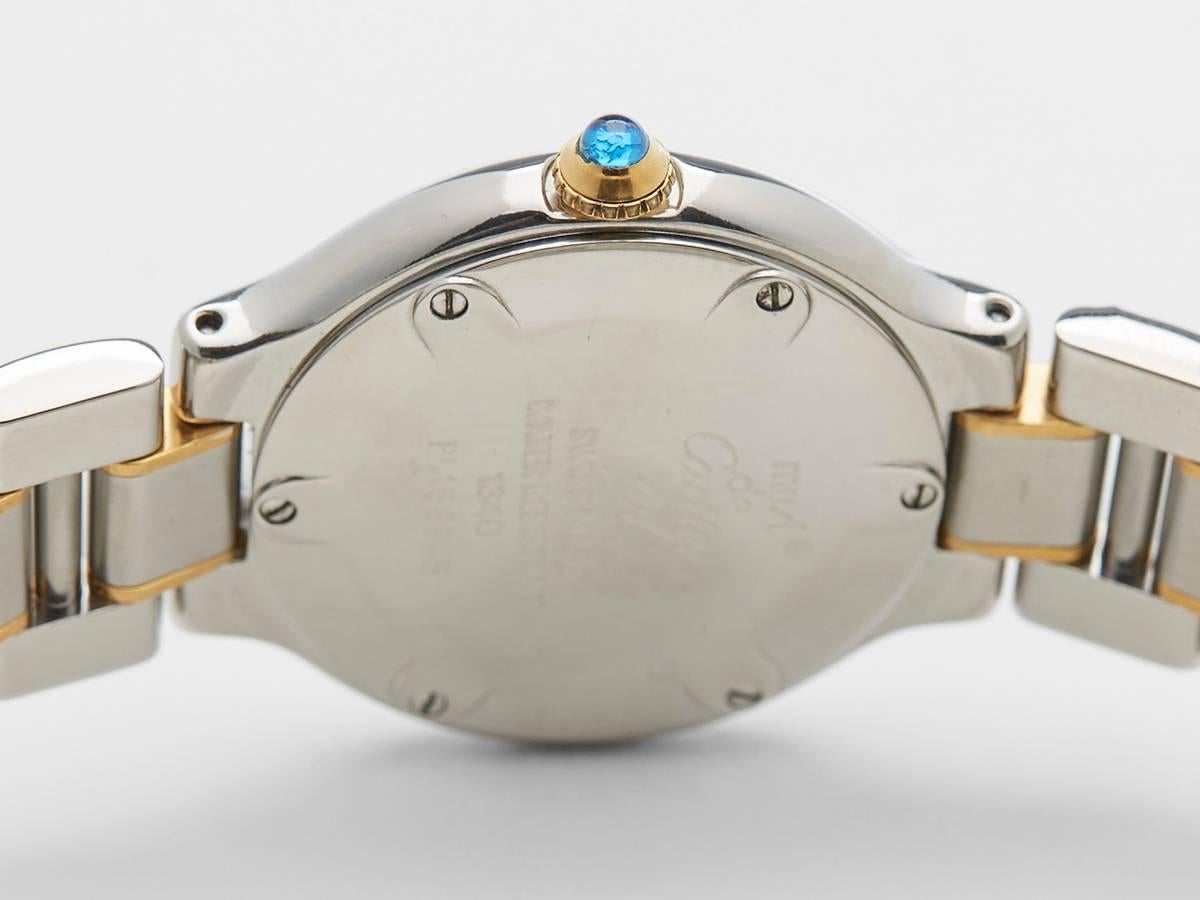  Cartier Ladies Must de Cartier Stainless Steel Yellow Gold Quartz Wristwatch 4