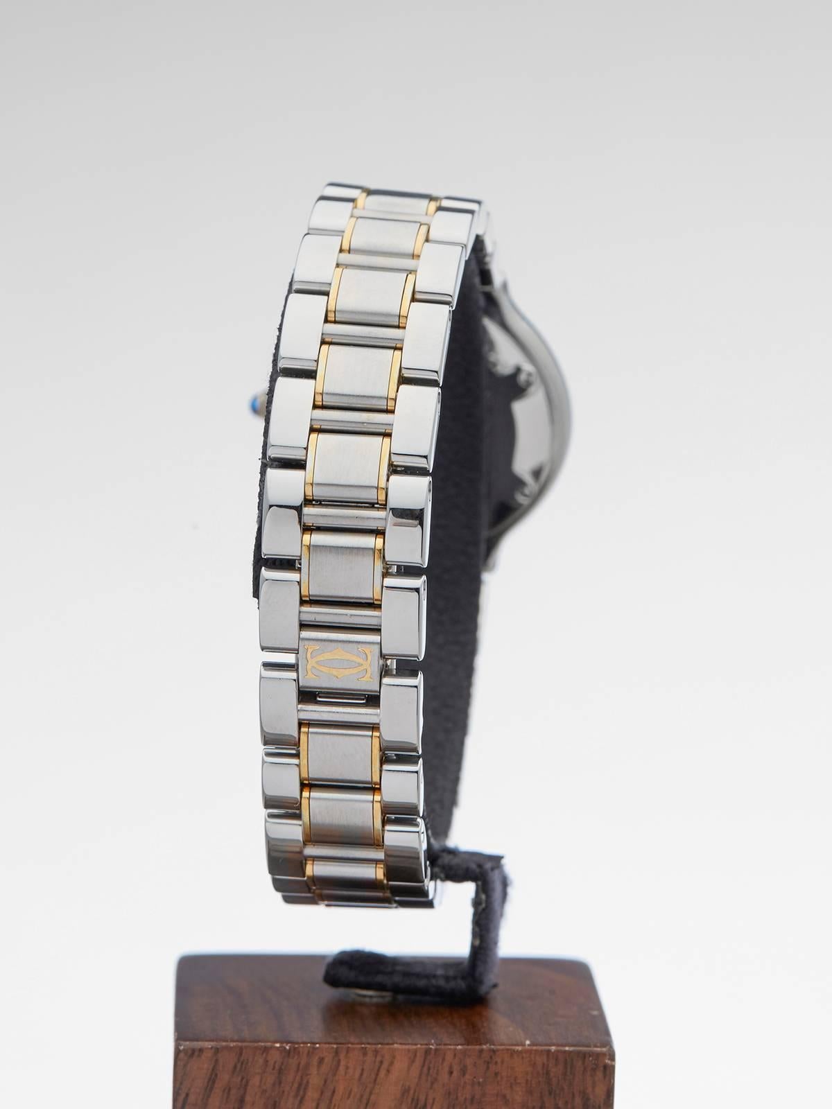  Cartier Ladies Must de Cartier Stainless Steel Yellow Gold Quartz Wristwatch 3
