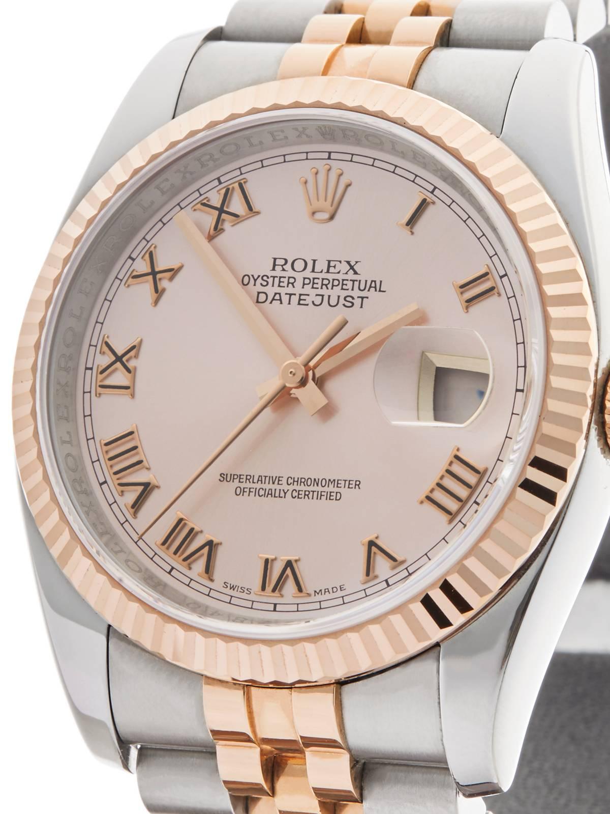  Rolex Rose Gold Stainless Steel Datejust Automatic Wristwatch 116231 2006 In Excellent Condition In Bishop's Stortford, Hertfordshire