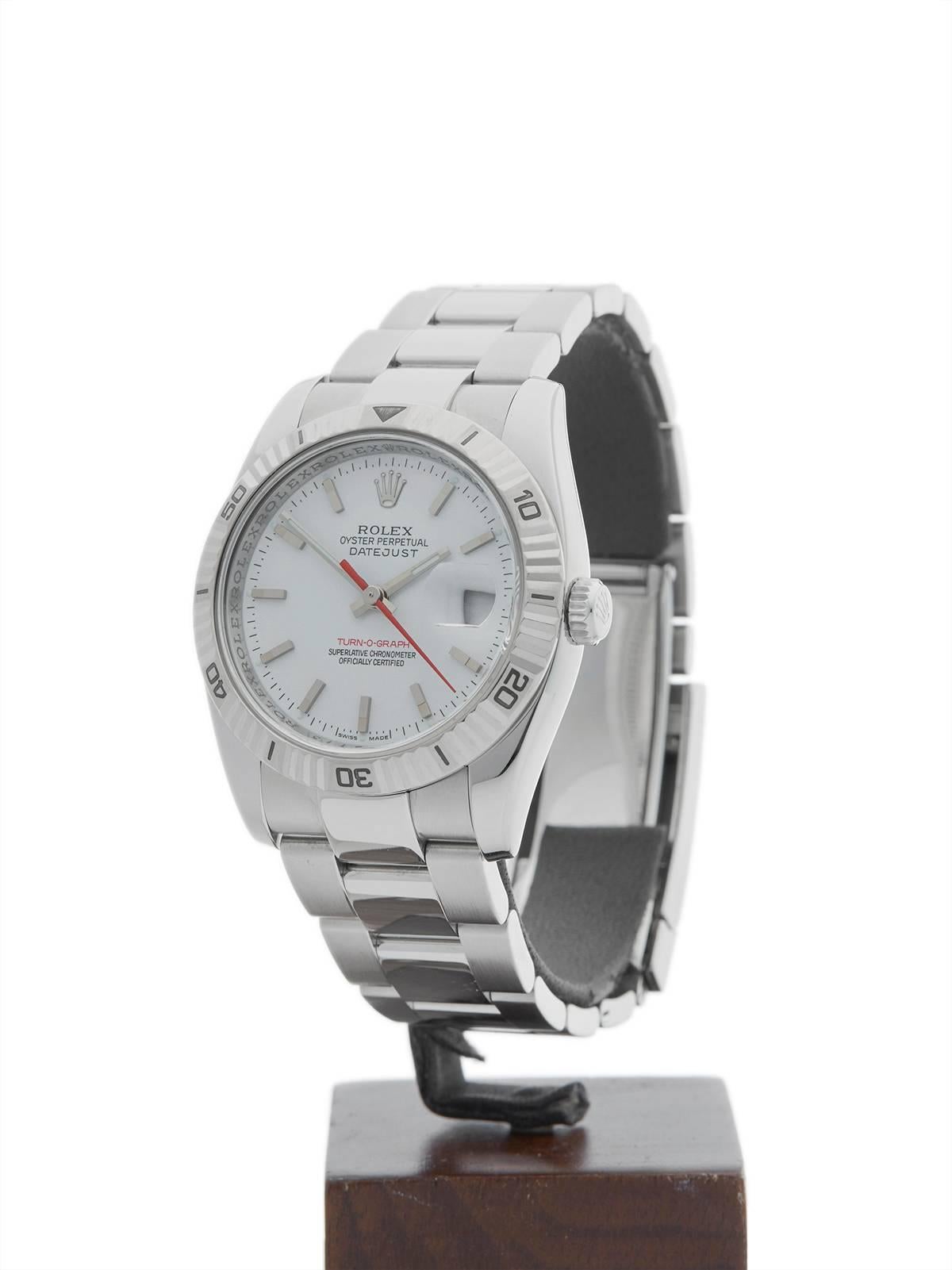 
Ref 	W3497
Model Number 	116264
Serial Number 	F49****
Condition 	9 - Excellent condition
Gender 	Unisex
Age 	1st October 2004
Case Diameter 	36 mm
Case Size 	36mm
Box & Papers 	Box, Manuals & Guarantee
Movement 	Automatic
Case 	Stainless