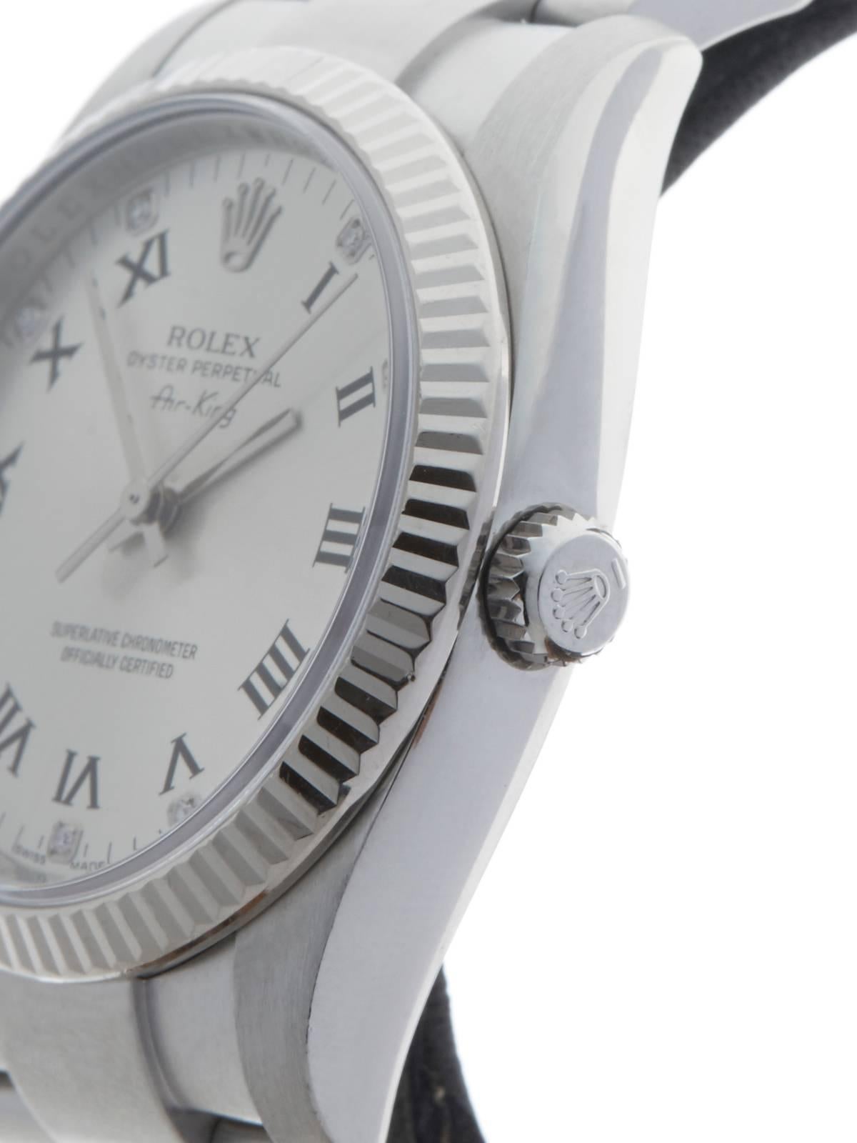 Women's or Men's  Rolex Air King White Gold Stainless Steel Automatic Wristwatch 114234 2007