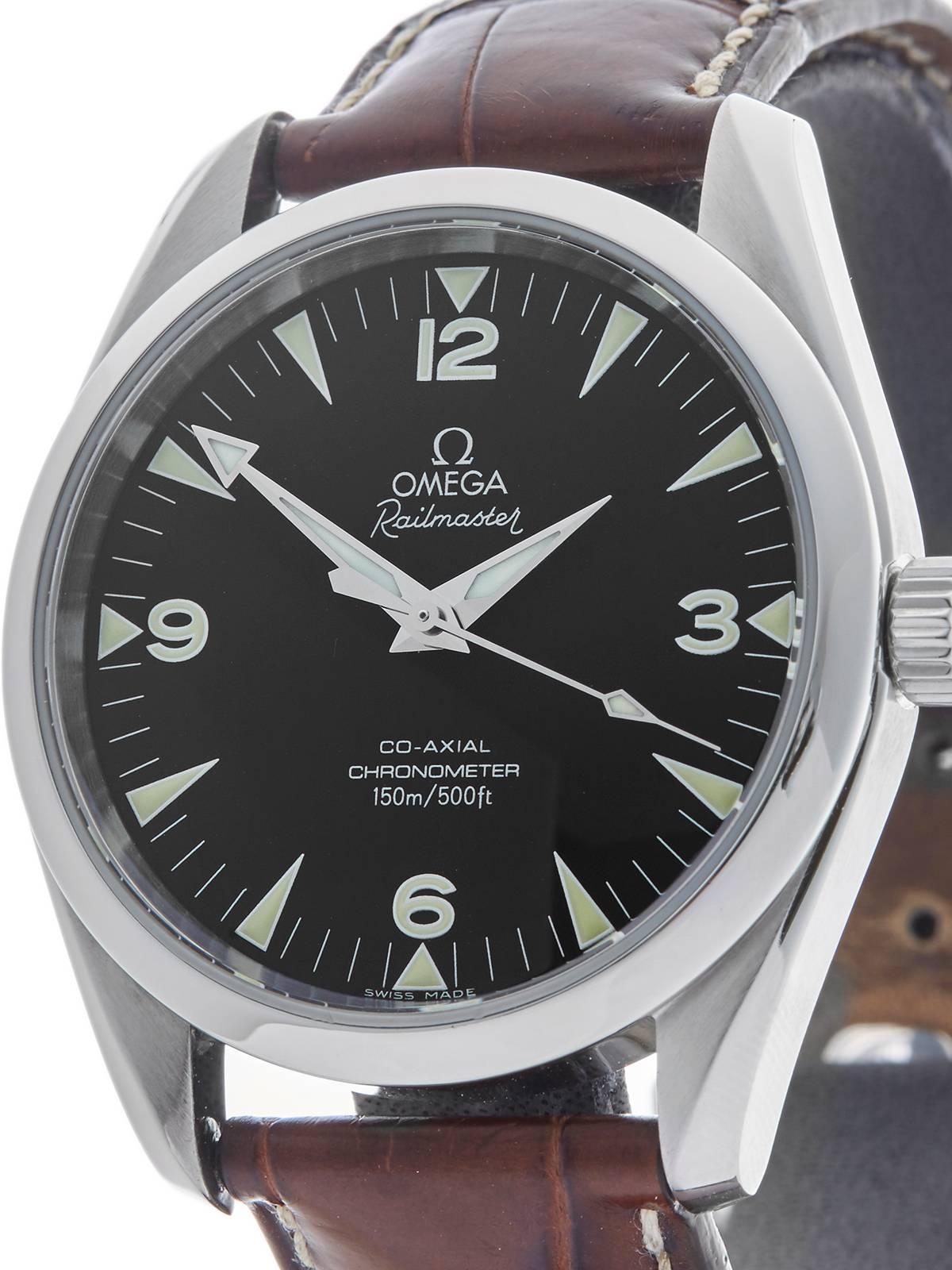 Omega Stainless Steel Railmaster Automatic Wristwatch In Excellent Condition In Bishop's Stortford, Hertfordshire