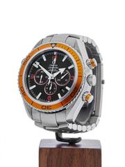 Omega Stainless Steel Seamaster Planet Ocean Chronograph Automatic Wristwatch