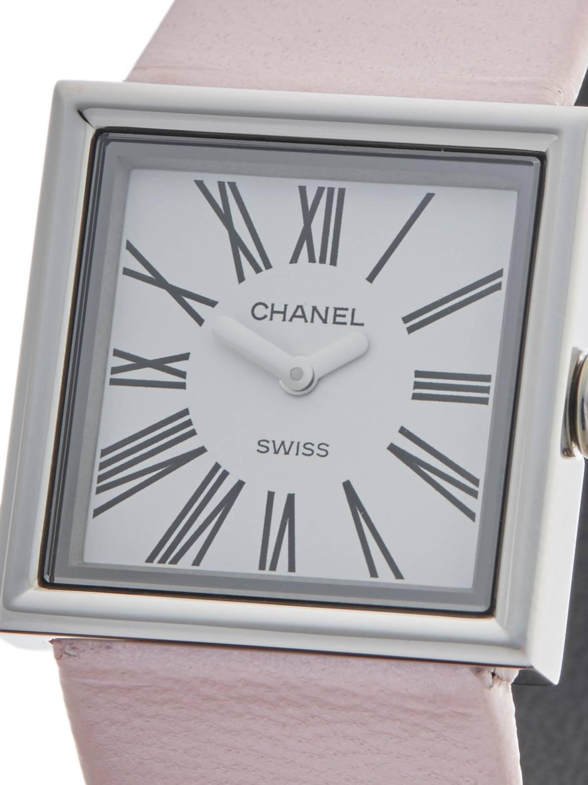  Chanel Ladies Stainless Steel Mademoiselle Quartz Wristwatch Ref W3545 In Excellent Condition In Bishop's Stortford, Hertfordshire