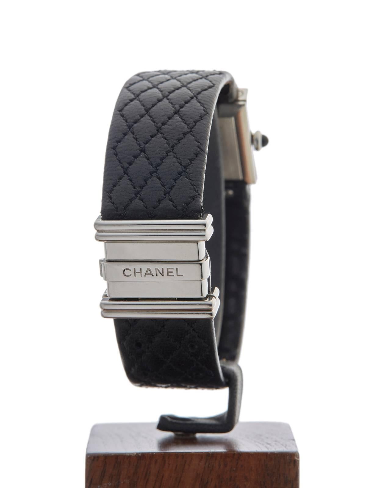 Chanel Ladies Platinum Mademoiselle Quartz Wristwatch 3
