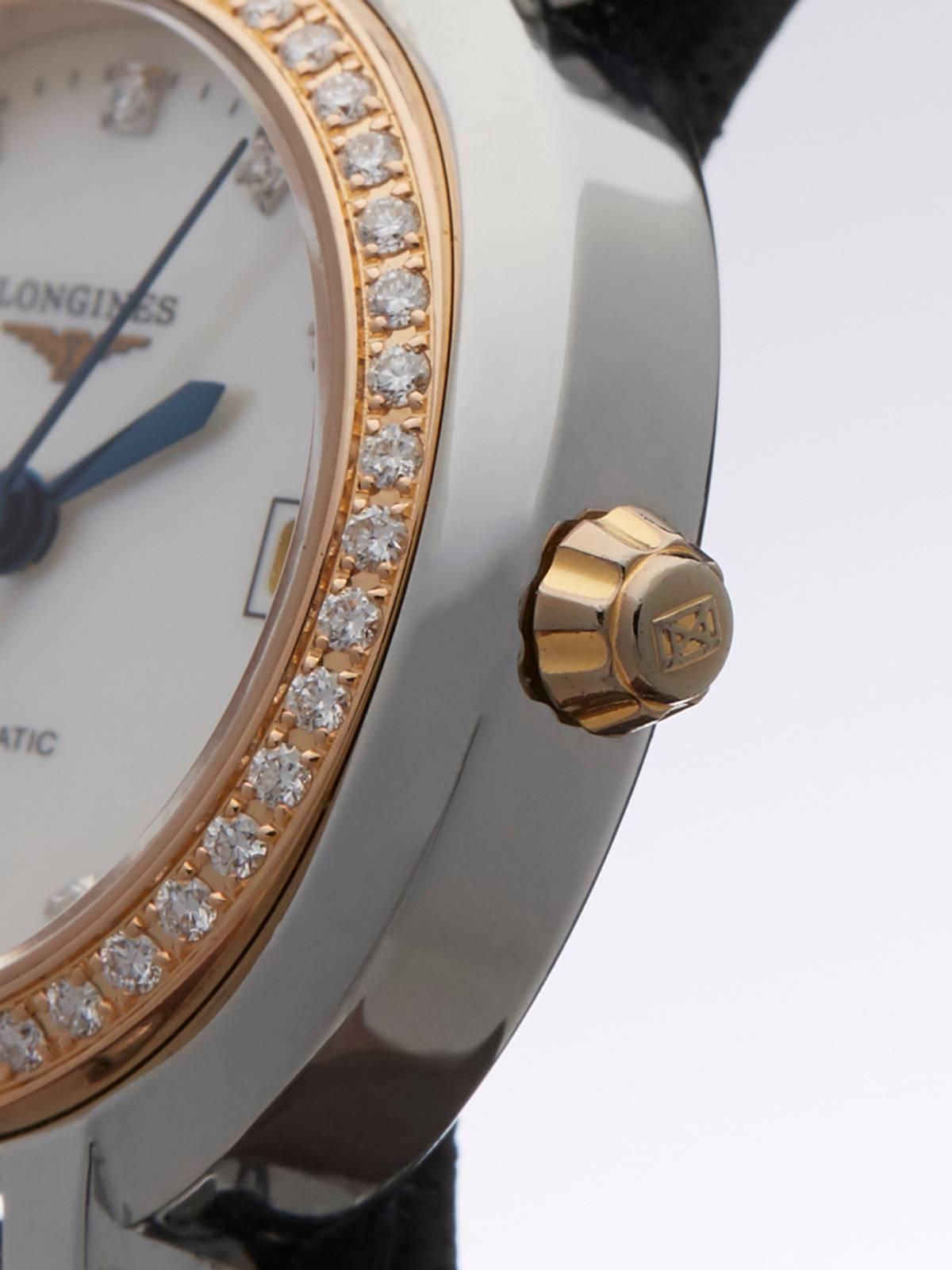 Women's Longines Ladies Yellow Gold Stainless Steel PrimaLuna Automatic Wristwatch 