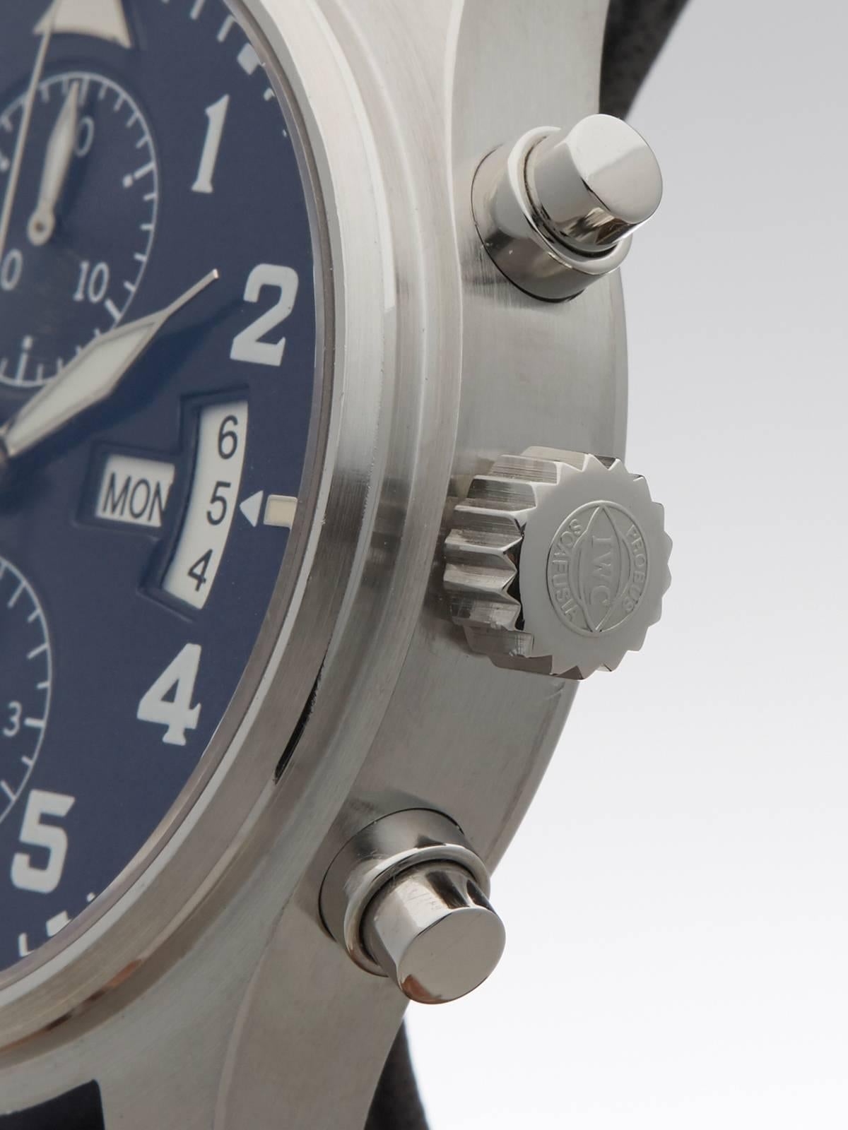 IWC Stainless Steel Pilots Chronograph Le Petit Prince Limited Edition Watch In Excellent Condition In Bishop's Stortford, Hertfordshire