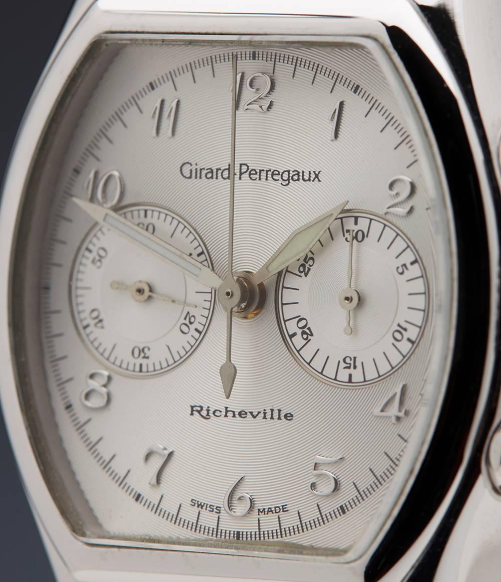  Girard Perregaux White Gold Richeville Chronograph Wristwatch In Excellent Condition In Bishop's Stortford, Hertfordshire
