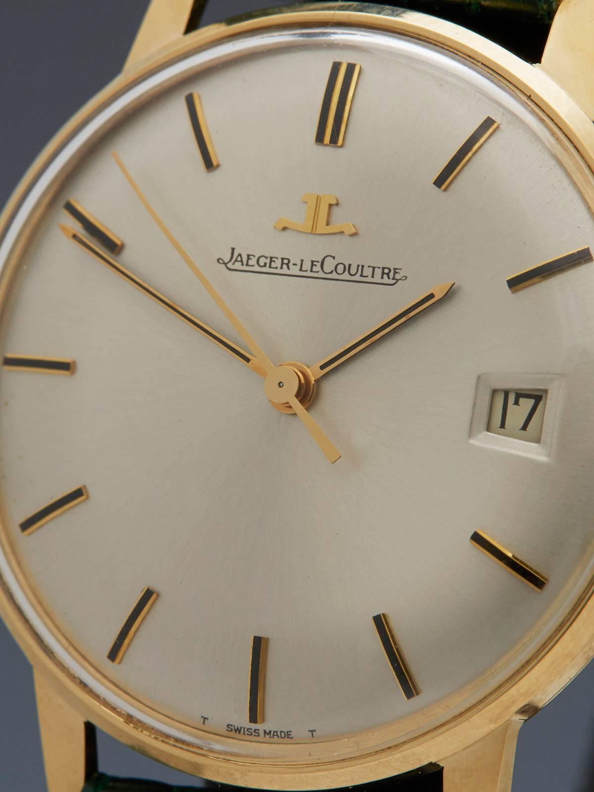 Jaeger-LeCoultre Yellow Gold Cal.886 Manual Wind Mechanical Wristwatch In Excellent Condition In Bishop's Stortford, Hertfordshire