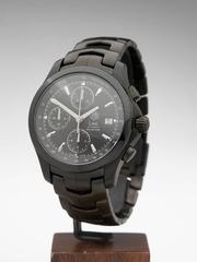 Tag Heuer Black DLC coated Stainless Steel Link Automatic Custom Wristwatch