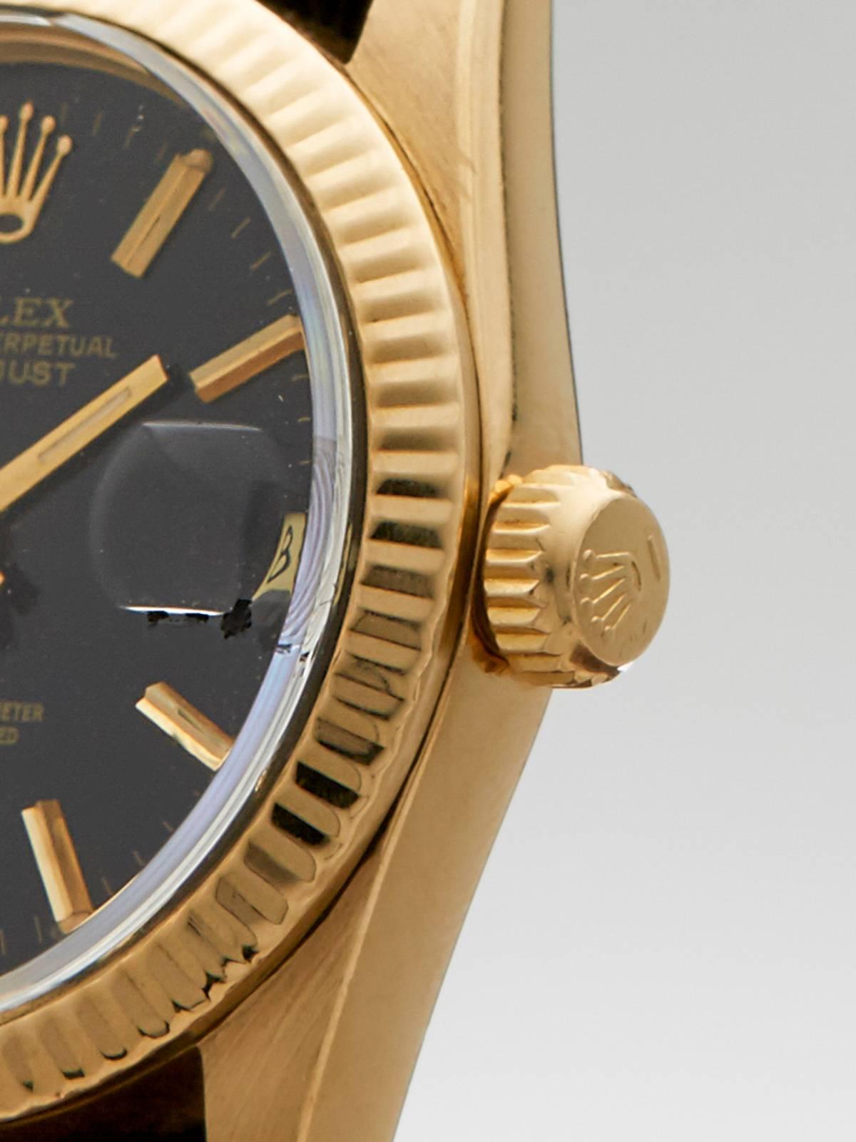 Men's  Rolex Rose Gold Datejust Automatic Wristwatch 6827 1978