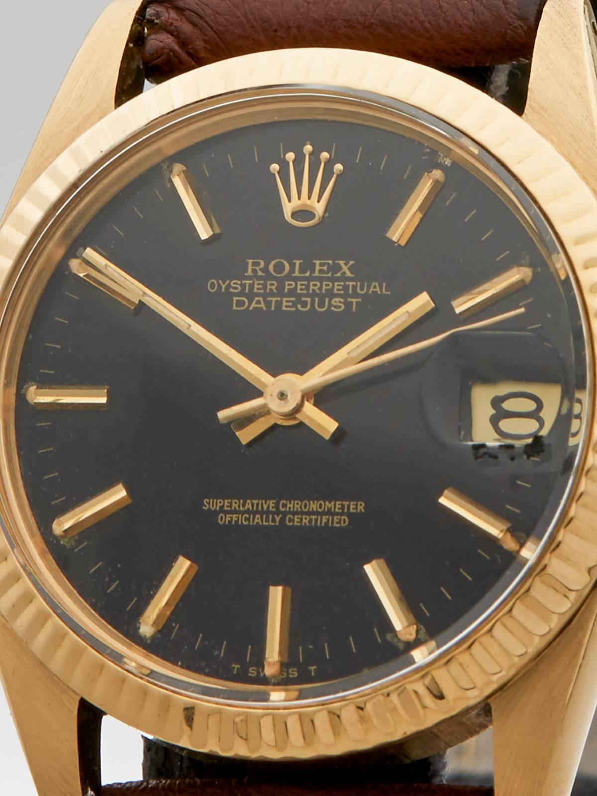  Rolex Rose Gold Datejust Automatic Wristwatch 6827 1978 In Excellent Condition In Bishop's Stortford, Hertfordshire