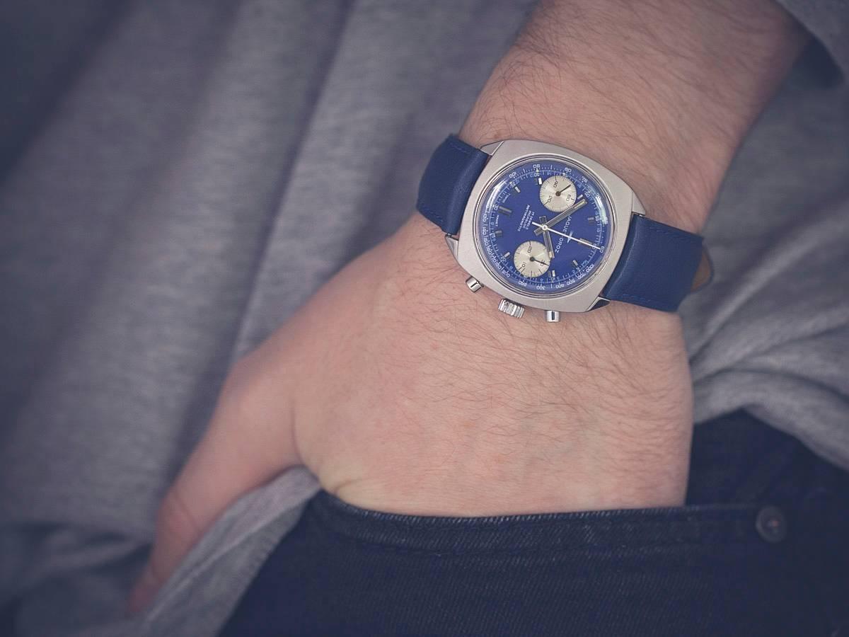 Jaquet Droz Chronograph Vintage Valjoux 7733 aus Edelstahl für Herren 4