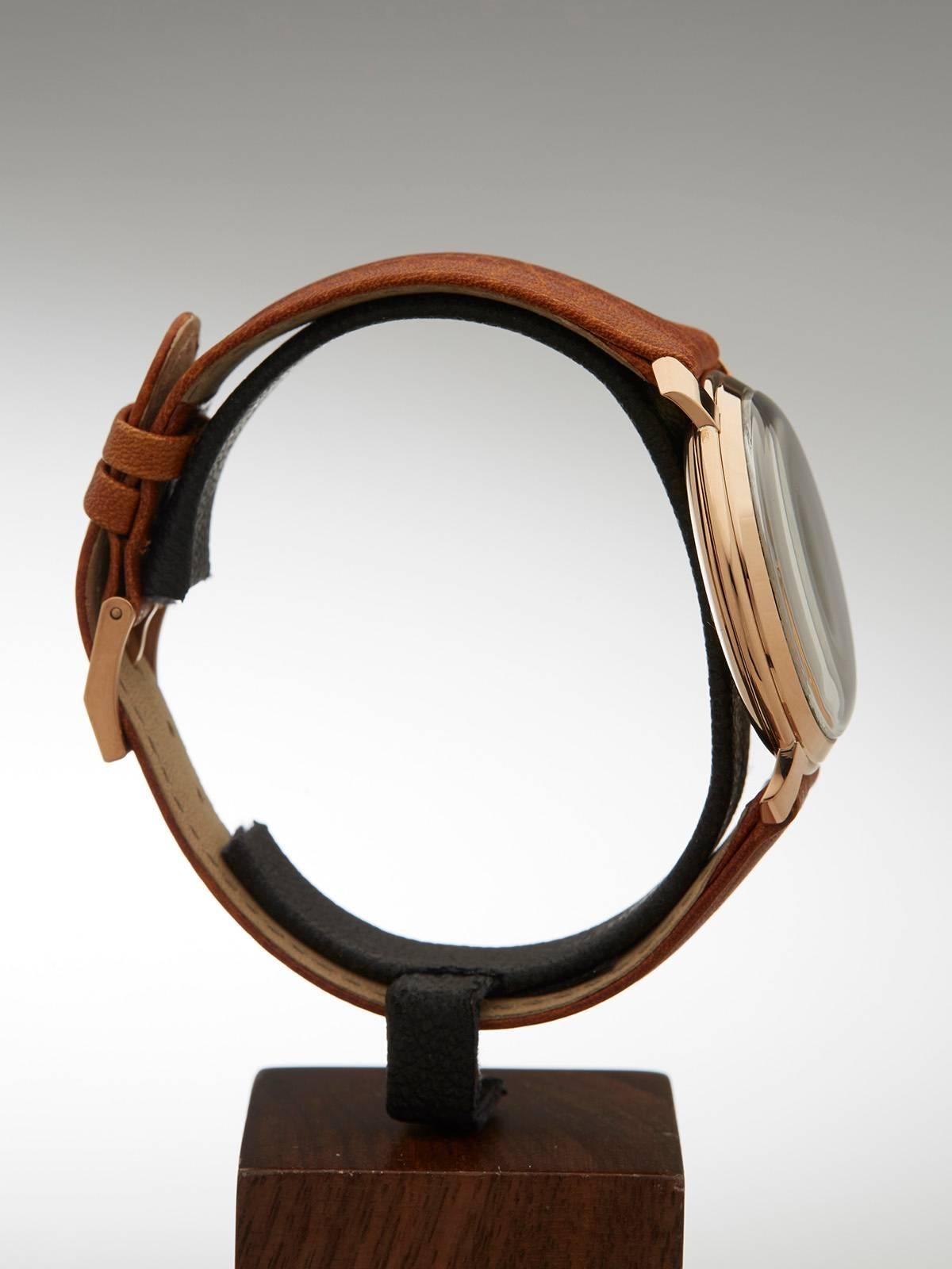  IWC Rose Gold Mechanical Wind Wristwatch 1960 2