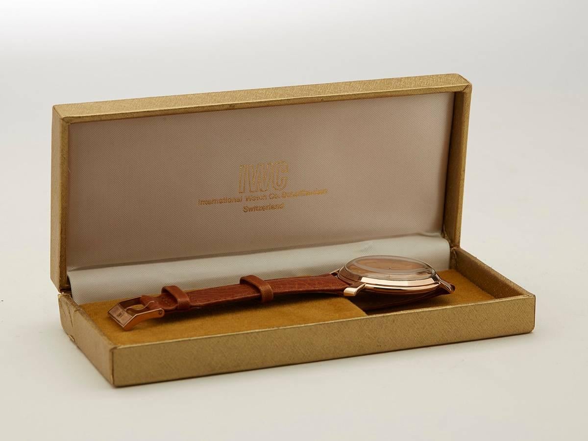  IWC Rose Gold Mechanical Wind Wristwatch 1960 5