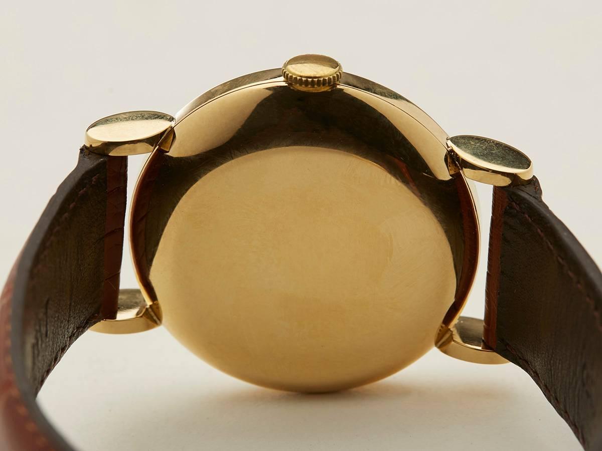 IWC Yellow Gold Mechanical Wind Wristwatch 1947 1