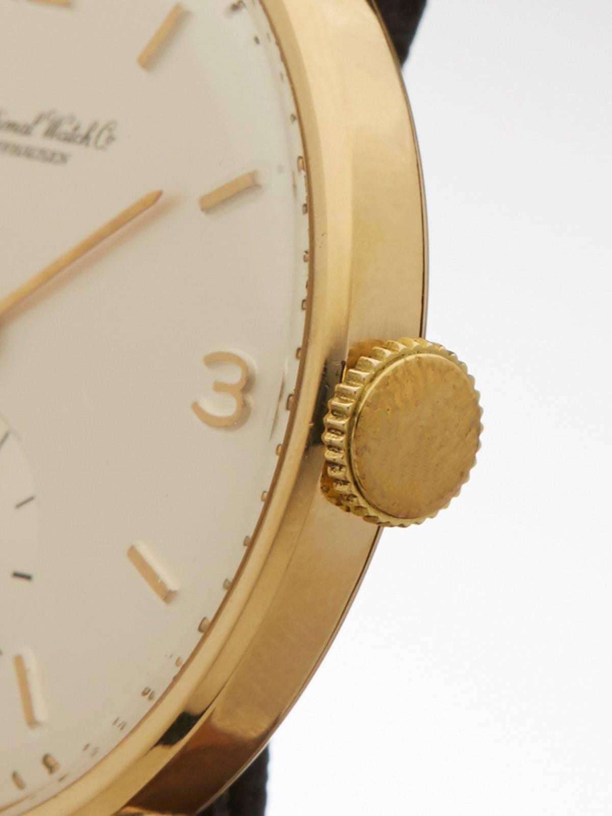 Men's IWC Yellow Gold Mechanical Wind Wristwatch 1947