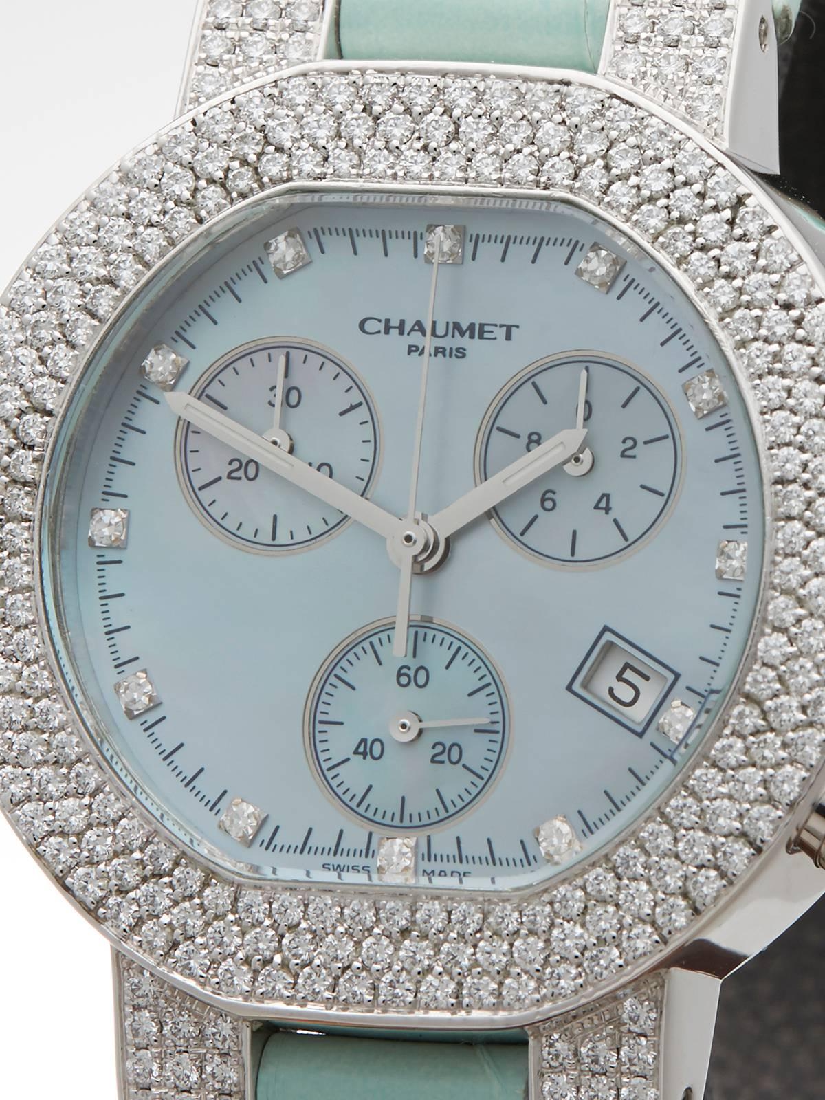  Chaumet Ladies White Gold Diamonds Style De Chaumet Quartz Wristwatch  In Excellent Condition In Bishop's Stortford, Hertfordshire