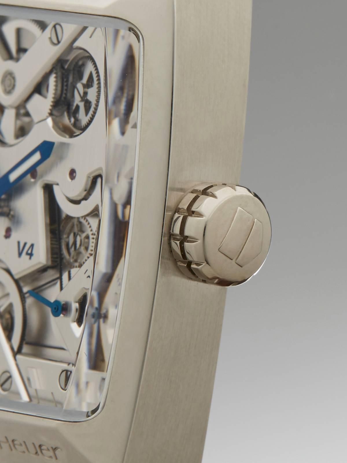 Men's  Tag Heuer Platinum Monaco Limited Edition V4 Automatic Wristwatch 2010