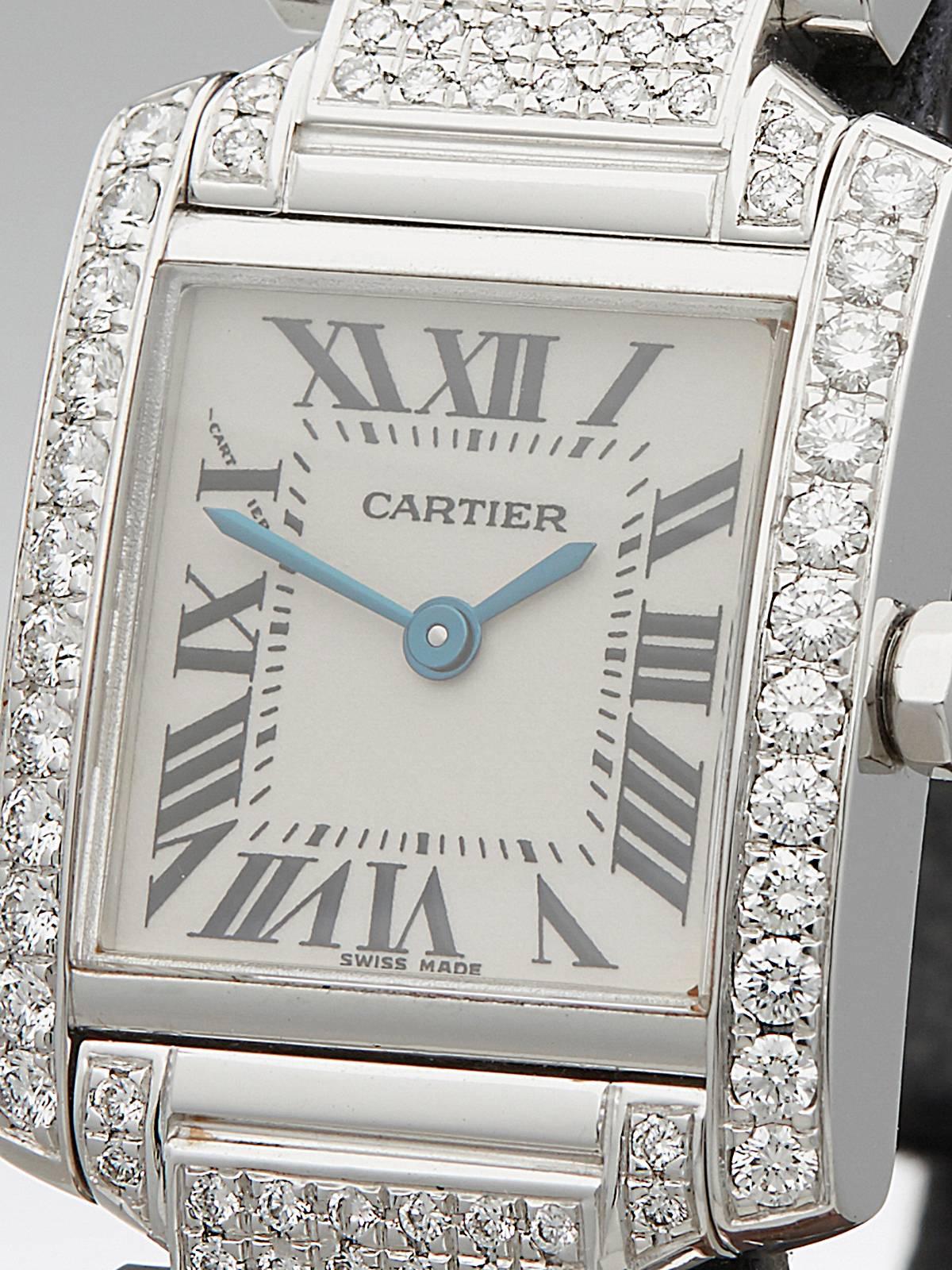 cartier tank francaise white gold with diamonds
