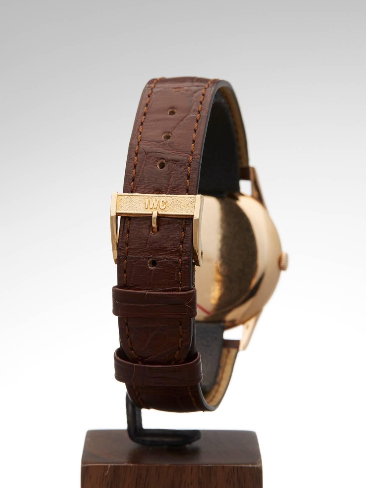 Men's  IWC Rose Gold Calibre 89 Mechanical Wind Wristwatch 1948