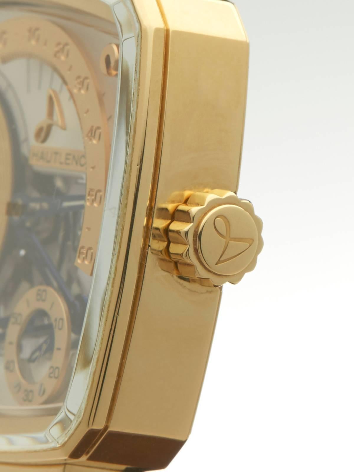 Men's Hautlence Yellow Gold Mechanical Wind Wristwatch Ref HL01 2015