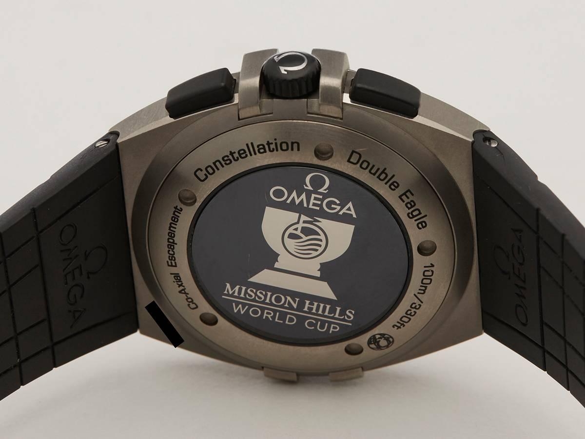  Omega Titanium Constellation Double Eagle Chronograph Automatic Wristwatch 4