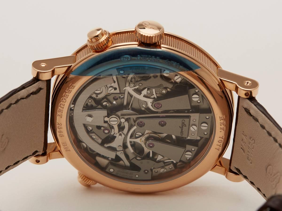  Breguet Rose Gold Skeleton Dial Tradition Mechanical Wind Wristwatch 3