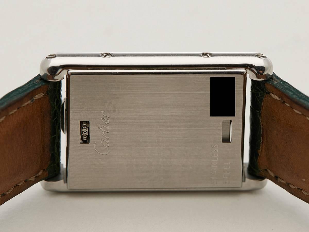  Cartier Stainless Steel Basculante Quartz Wristwatch Ref 2386 2000 2