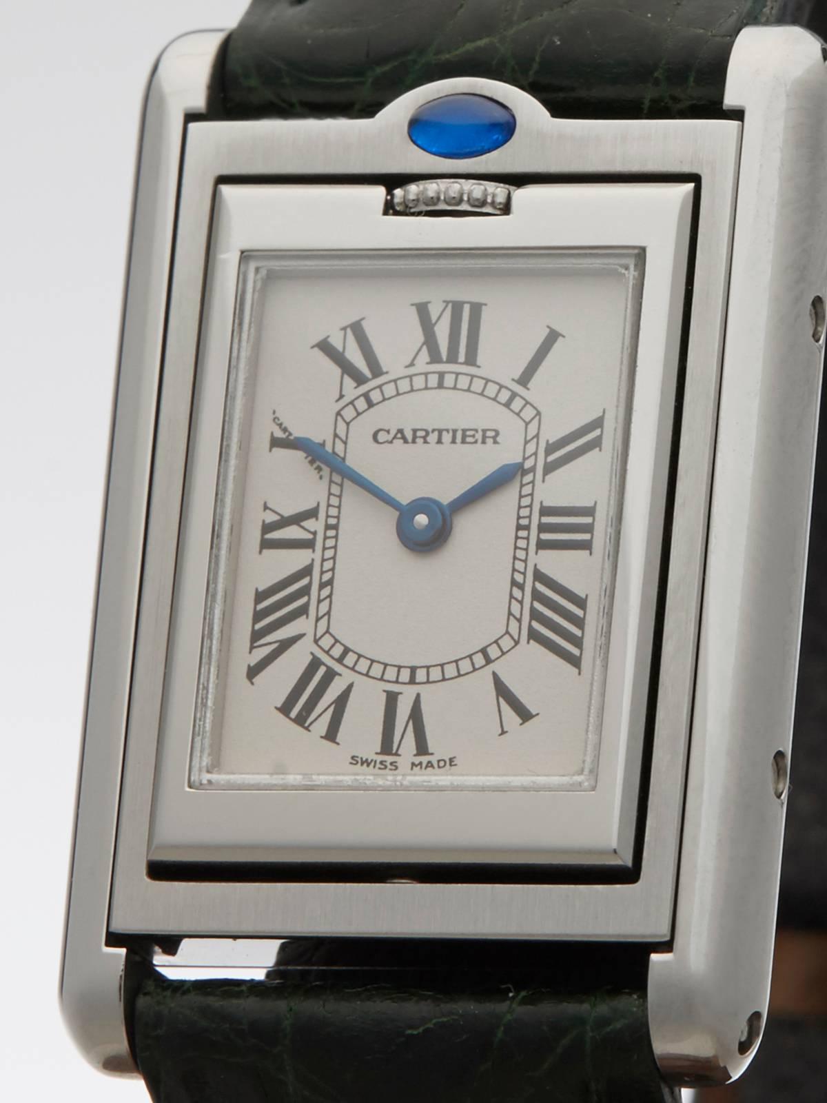  Cartier Stainless Steel Basculante Quartz Wristwatch Ref 2386 2000 In Excellent Condition In Bishop's Stortford, Hertfordshire