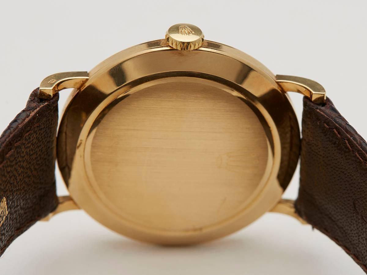  Rolex Yellow Gold Mechanical Wind Precision Wristwatch Ref 3951809  3